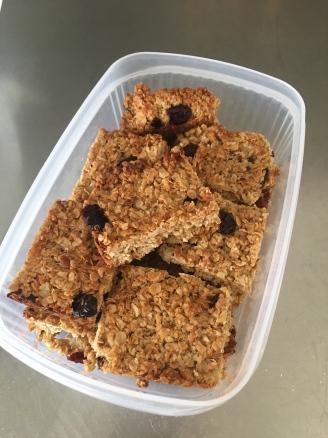 Cranberry and date flapjacks
